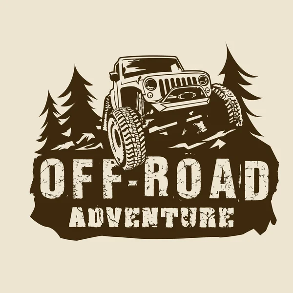 Jeep Abenteuer Road Logo Vektor — Stockvektor