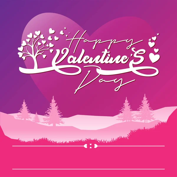 Buon San Valentino Design Stile Calligrafia — Vettoriale Stock