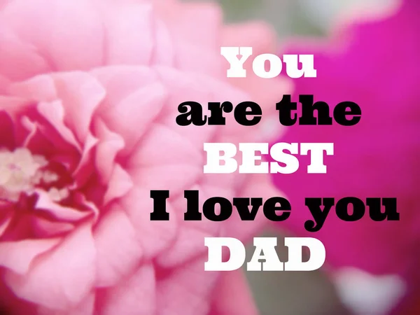 Inspirierendes Zitat "You are the best i love you dad" auf verschwommenen — Stockfoto