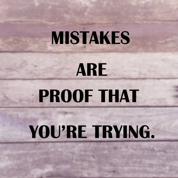 Citação inspiradora "erros são prova de que você está tentando" fundo — Fotografia de Stock