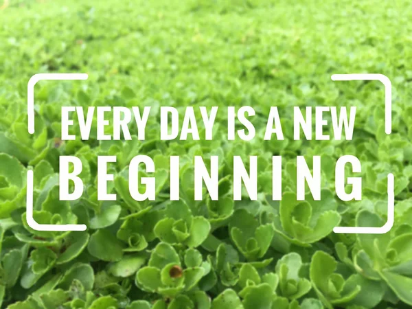 Inspirational motivation quote "every day is a new beginning" — Stock Photo, Image