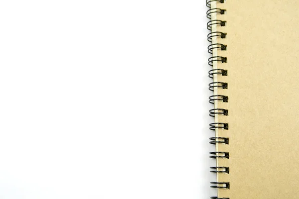Capa de notebook em fundo branco com espaço de cópia . — Fotografia de Stock