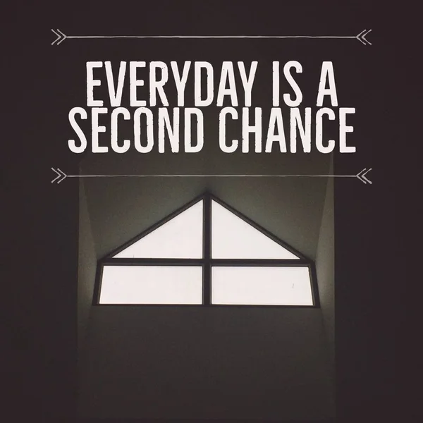 Inspirierendes Motivationszitat "Jeder Tag ist eine zweite Chance" — Stockfoto