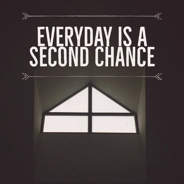 Inspirational motivational quote "Everyday is a second chance" — Stock Photo, Image