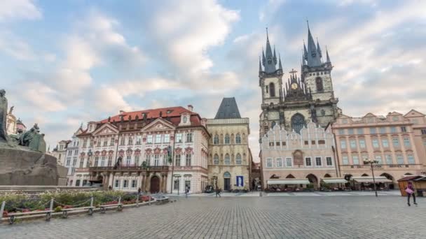 Panorama över gamla stans torg i Prag — Stockvideo