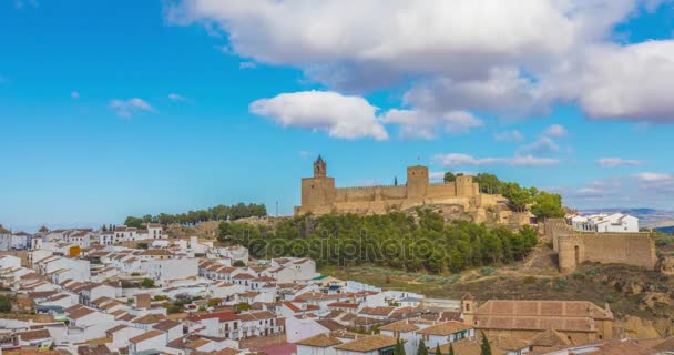 Panoramik zaman atlamalı cityscape Antequera — Stok video
