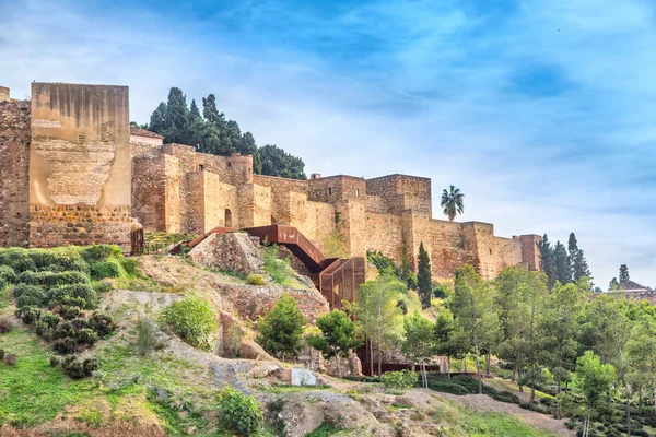 Τείχη από το φρούριο Alcazaba σε Μάλαγα — Φωτογραφία Αρχείου