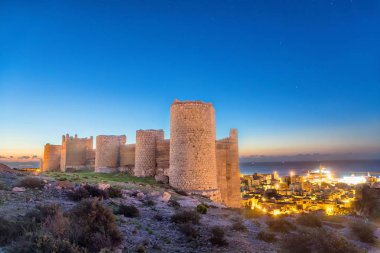 Medieval wall of Alcazaba on the hill, Almeria clipart