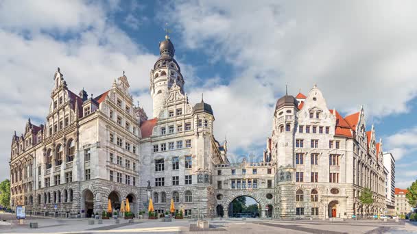 Оновлена ратуша (Neues Rathaus) в Лейпцигу — стокове відео