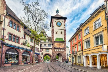 Schwabentor - historical city gate in Freiburg, Germany clipart