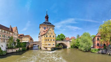 Panorama of Old Town Hall of Bamberg, Germany clipart