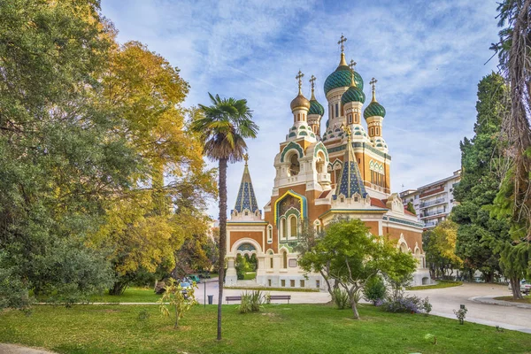 Russisk ortodokse kirke i Nice, Frankrig - Stock-foto