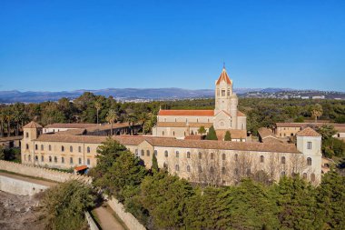 Lerins Abbey on the island of Saint-Honorat, France clipart