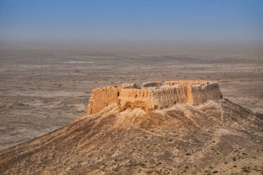 Abandoned ruins of Ayaz Kala #2 fort, Uzbekistan clipart