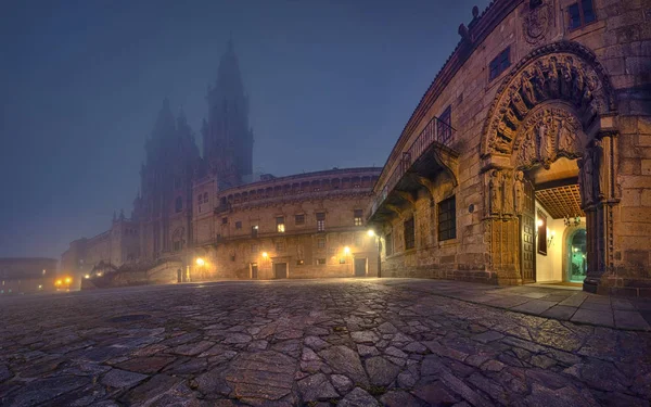 Santiago de Compostela, Espanha. Vista de Praza do Obradoiro — Fotografia de Stock