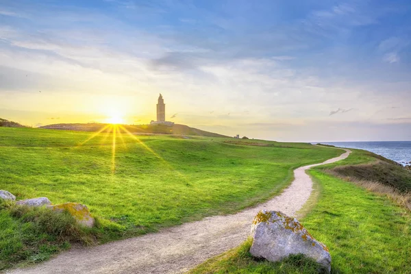 Tower of Hercules - antik romersk fyr i A Coruna — Stockfoto