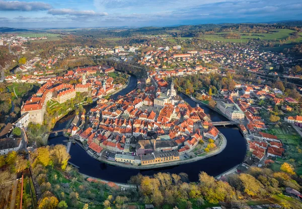 Vista aérea de Cesky Krumlov, Czechia — Fotografia de Stock