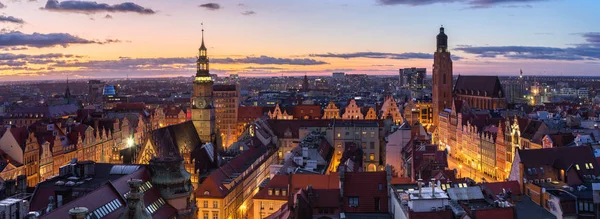 Wroclaw, Polonia. Paisaje urbano aéreo — Foto de Stock