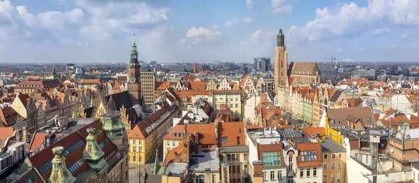 Wroclaw Polonia Paisaje Urbano Aéreo Vista Desde Mirador Mostek Pokutnic —  Fotos de Stock