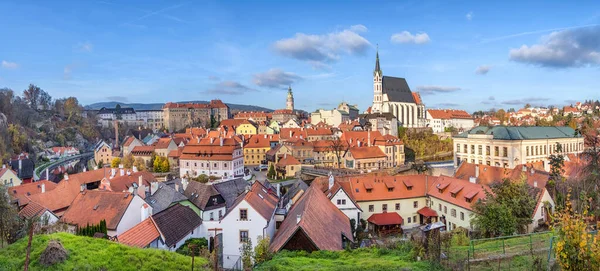 Vista Panorámica Cesky Krumlov República Checa Paisaje Urbano Otoño Con — Foto de Stock