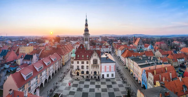 Jawor Poland Aerial View Rynek Square Historic Building Town Hall — Stock Photo, Image