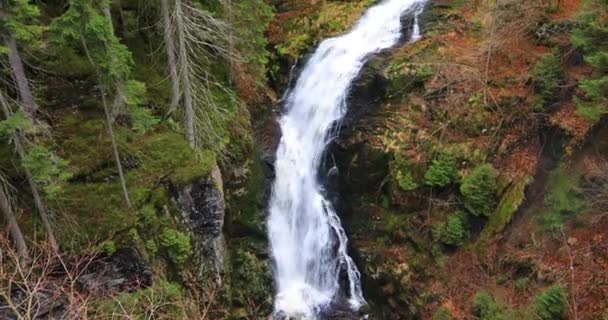 Cachoeira Kamienczyk Wodospad Kamienczyka Montanhas Sudetes Perto Szklarska Poreba Polônia — Vídeo de Stock