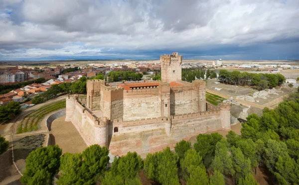 Αεροφωτογραφία Του Κάστρου Mota Castillo Mota Στη Medina Del Campo — Φωτογραφία Αρχείου