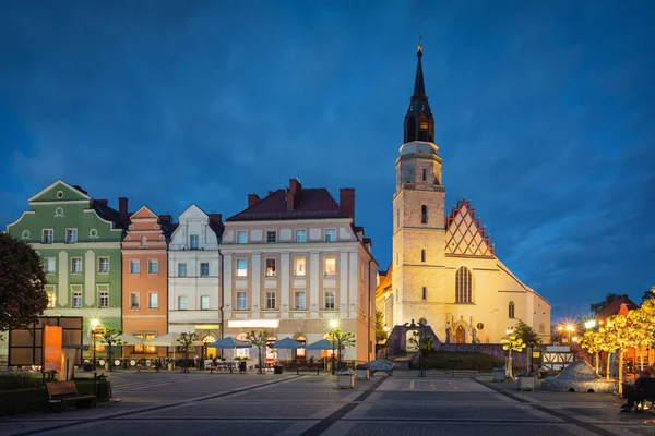 Bolesławiec Polska Bazylika Wniebowzięcia Najświętszej Maryi Panny Mikołaja Zmierzchu — Zdjęcie stockowe