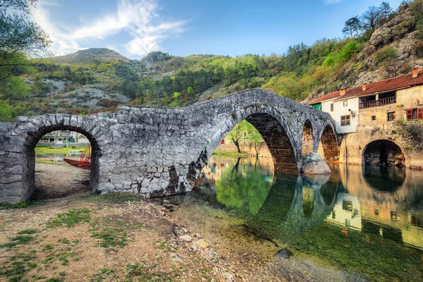 Исторический Мост Риека Црноевица Известный Мост Данило Черногория — стоковое фото
