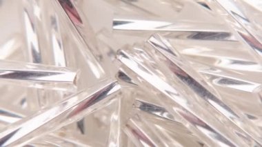 Close-up of white crystals beads.