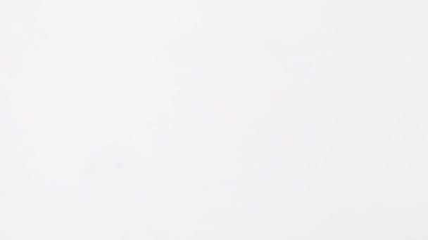 Verser des perles blanches dans une assiette blanche .