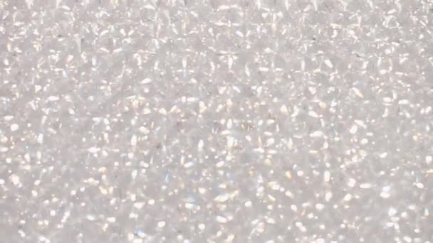 Christmas white background. The texture is white with crystals. — Stock Video