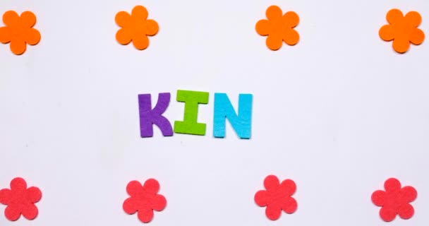 The word Kindergarten is written in dancing letters. — Stock Video