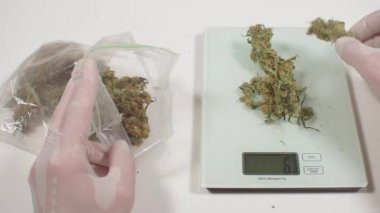 Polis mutfaktaki yenilebilir esrarı kontrol ediyor.