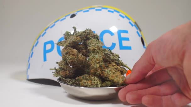 Weed, the inscription police, acab — Stock Video