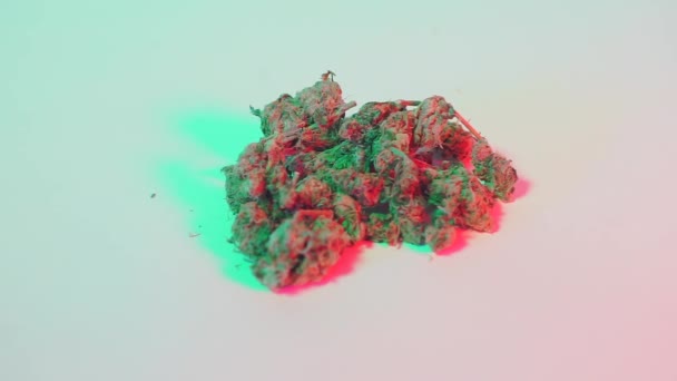 Medicinsk cannabis på ämnesbordet innan du studerar — Stockvideo