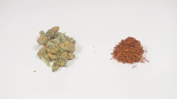 Choice between marijuana and tobacco — Stock Video