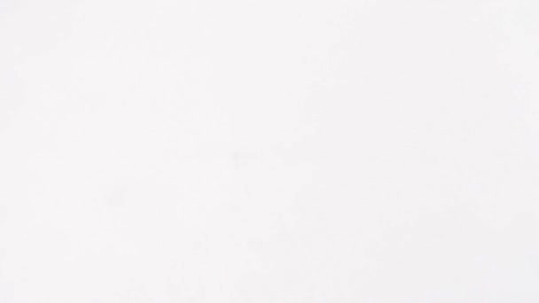 Verser des perles blanches dans une assiette blanche .