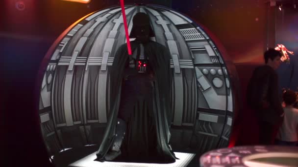 Darth Vader hjälte siluett gjord av lego. — Stockvideo