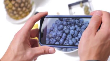 akıllı telefon ekranı, video yaban mersini çekimi