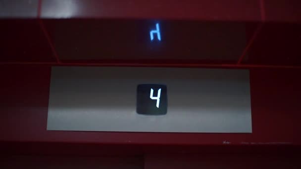 Індикатор ліфта в будинку . — стокове відео