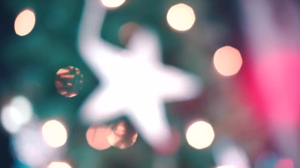 Weihnachten Hintergrund aus Bokeh-Star-Effekt in Bewegung — Stockvideo