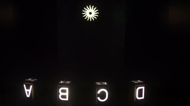 Схема, как глаз работает, перевернутые буквы — стоковое видео