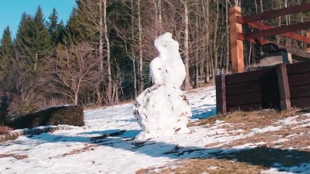 Εκρηκτικός χιονάνθρωπος. Στο χιονάνθρωπο είναι δυναμίτης. — Αρχείο Βίντεο