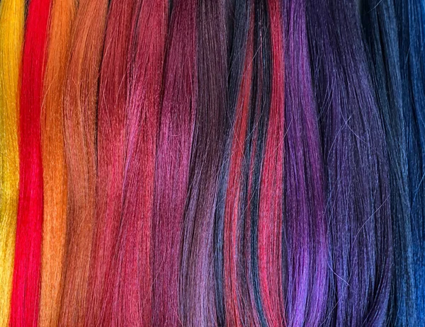 Diverse Bright Palette Shades Hair Dyes Beauty Salon — Stock Photo, Image