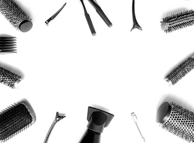 Profesyonel bir kuaför seti. Stilistin işi..