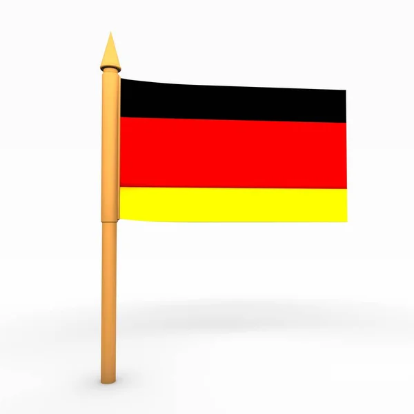 Bandeira da Alemanha em fundo branco 3D Render Illustration — Fotografia de Stock