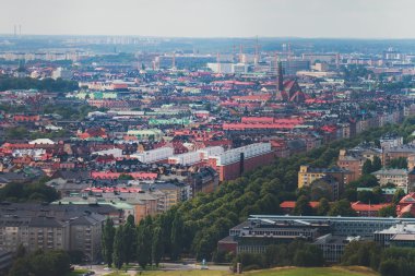 Güzel süper geniş açı panoramik hava görünümünü Stokholm, S