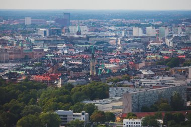 Güzel süper geniş açı panoramik hava görünümünü Stokholm, S