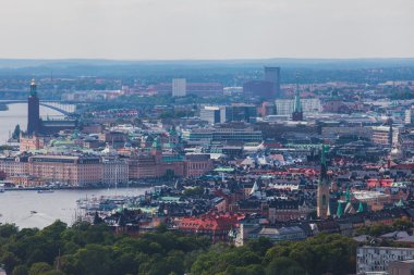 Güzel süper geniş açı panoramik hava görünümünü Stokholm, S